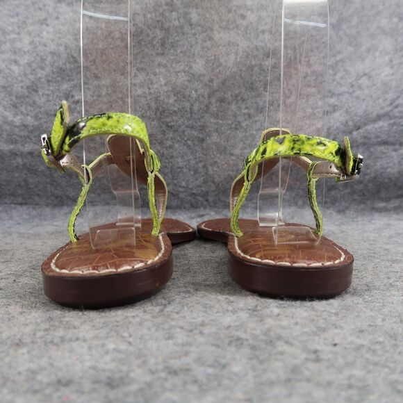 Sam Edelman Shoe Women 5.5 Sandal Fashion Snake Print Neon Gigi Flat Ankle Strap - Picture 5 of 12